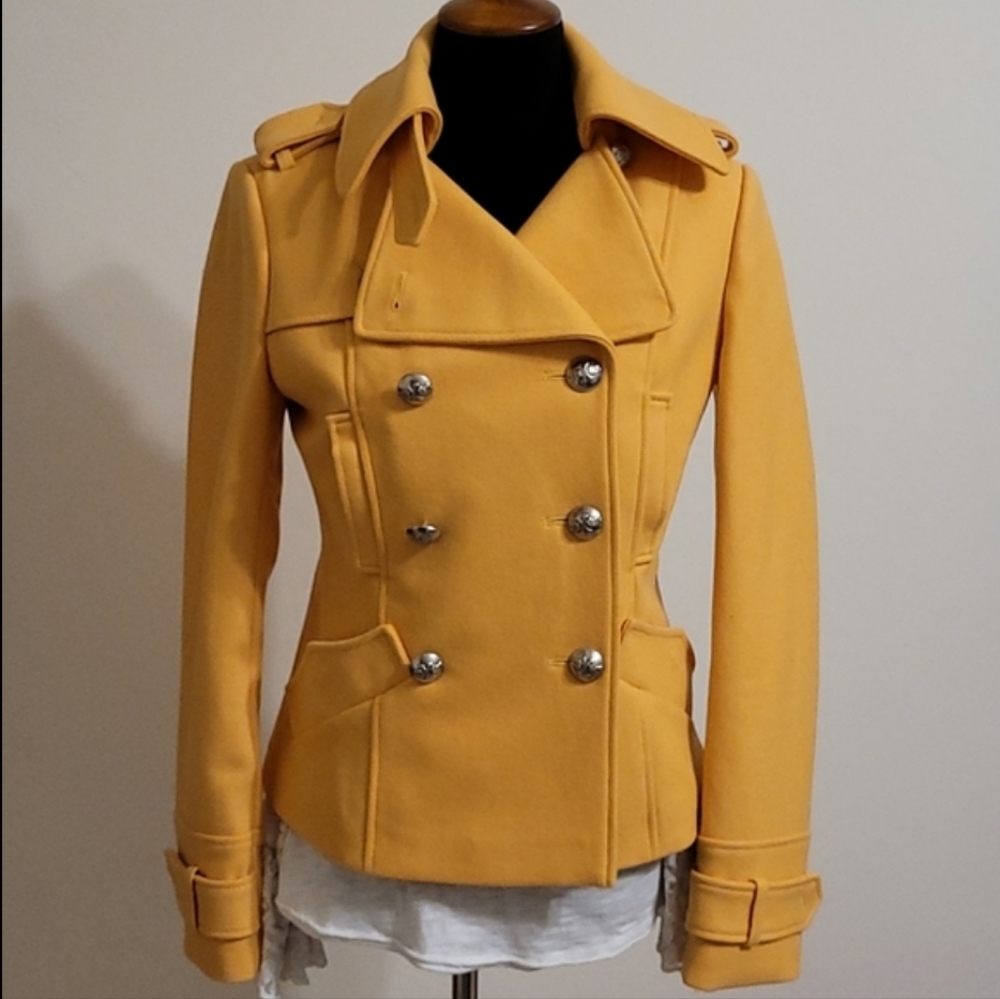 Millard Fillmore small wool blend yellow peacoat
